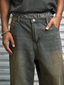 Modcrash 1件 Hearty Haven 休闲街头宽松男友风阔腿牛仔裤（不含腰带或配饰） - 香檳色 - 查看 6