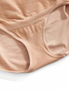 Seamless Maternity Underwear, Comfortable Pregnancy Anti-Flashing Seamless Maternity Panties - Apricot - View 3