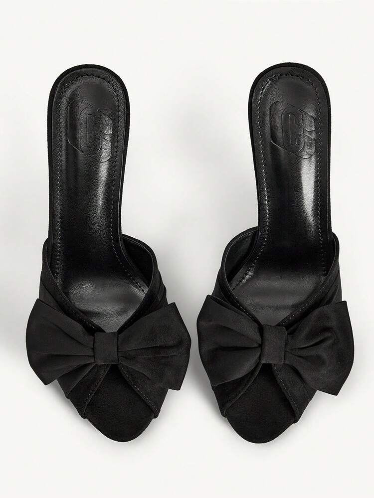 CUCCOO CHICEST Women Shoes Summer And Summer New Sexy Bow Peep ToeStiletto High Heel Slip-On 9.2 Cm Women's High Heel Sandals Suede Solid Color Shopping Dating Shoes Wedding Shoes Summer Shoes Bride Shoes