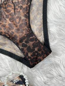 1件豹纹印花女士性感蕾丝低腰内裤 - 彩色 - 查看 9
