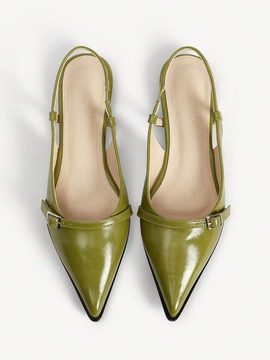 CUCCOO CHICEST Women's Summer Pointed Toe Slip-On Ballet Shoes - Pastel Green - View 1