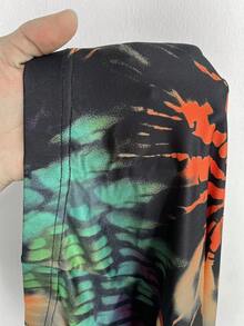 Whyspr 女士浪漫度假新款扎染印花修身打底裤，常规款，波西米亚风，热带印花，春夏+科切拉音乐节/派对 - 彩色 - 查看 7