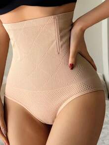 DAZY 无缝无痛收腰塑形打底裤，适合春夏穿着，女士塑身裤 - 杏色 - 查看 4
