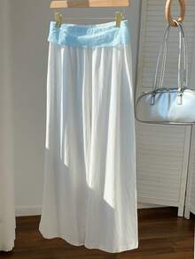 Comfortcana Quần cotton nữ kiểu dáng thường ngày, phối màu tương phản xanh dương và trắng, có ren, thích hợp cho kỳ nghỉ, phong cách Mỹ thường ngày, ngày Valentine, lễ hội, nghỉ ngơi tại nhà, đi biển, kỳ nghỉ hè. Thích hợp cho nữ, mùa xuân, nghỉ lễ, tốt nghiệp, đám cưới, tiệc tùng, lễ tốt nghiệp, kỳ nghỉ thanh lịch, thường ngày, đi biển, kỳ nghỉ hè. - trắng - Xem 5