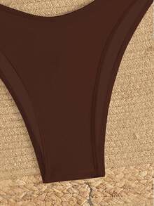 Swim Vcay Quần bikini thời trang màu trơn dành cho nữ - màu nâu - Xem 3
