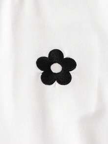 Sparklyn Girls' White T-Shirt + Casual Striped Straight Pants Comfortable 2-Piece Set - Black - View 8