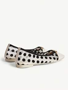 CUCCOO CHICEST Square Toe Loafers, Soft Sole Mesh Fashionable Elegant Versatile Comfortable Slip-On Flat Beige Shoes - Beige - View 4