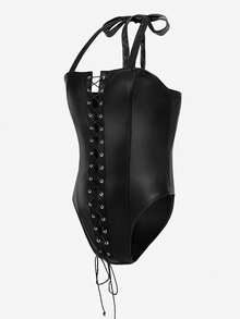 FeverCity 男士时尚性感交叉吊带连体裤 - 黑色 - 查看 9