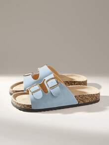 Solecia 新款女士平底休闲度假沙滩通勤拖鞋 - 淺藍色 - 查看 2