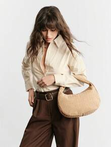 SHECARRY 女士休闲波西米亚风百搭手提包 - 杏色 - 查看 1