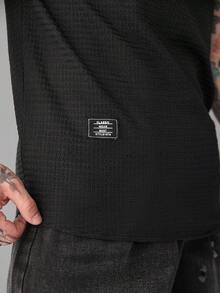 SLATEMANN Solid Color Men's V-Neck Sleeveless Tank Top - Black - View 3