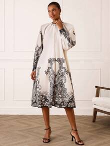 Lilora Vestido mini elegante con estampado floral para mujer - Multicolor - Ver 5