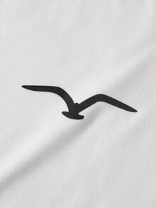 Driftmere Men's Summer Seagull Printed Round Neck Short Sleeve Casual T-Shirt,,For Daily Casual,Sports,Vacation Multiple Occasion - White - View 4