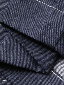 DAZY 女士二合一腰部抽绳系带宽松阔腿牛仔裤，休闲都市风 - 深色水洗藍 - 查看 7