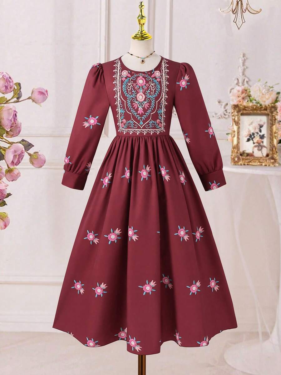Gaun Abaya Jalabiya, Ringan & Serbaguna untuk Musim Semi/Panas, Cocok untuk Acara Santai dan Pertemuan Keluarga, Desain Sederhana - Burgundy - View 1