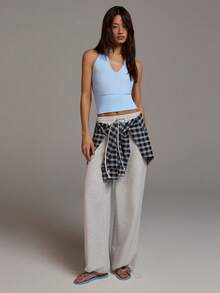 Athîral 女士休闲露背吊带背心 - 淺藍色 - 查看 3