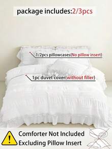 Cirelle Bộ ga trải giường kiểu công chúa 2/3 món, 100% polyester, họa tiết hoa cắt 3D, xếp nếp, không kèm ruột chăn, phù hợp mọi mùa, kiểu dáng hiện đại với 1/2 vỏ gối. - trắng - Xem 10