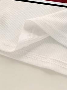 Resyla 女士圆领字母印花撞色休闲百搭日常上衣 - 彩色 - 查看 5