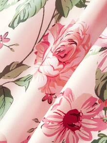 SHEIN MOD 女士印花收腰优雅中长吊带裙 - 彩色 - 查看 4