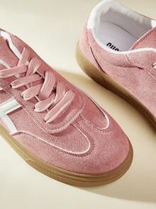 CUCCOO EASI Women's Flat Bottom Round Head Sneakers Casual Shoes - Pink - View 3