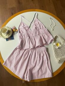 Comfortcana Bộ đồ nữ dệt màu xanh dương, kiểu dáng thường ngày. - Cà phê nâu - Xem 5