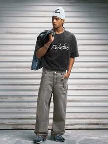 Modcrash 男士街头风宽松浅灰色牛仔裤 - 淺灰色 - 查看 7