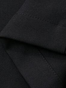 FRIFUL Celana Kasual Olahraga Wanita Motif Garis-Garis Patchwork dengan Pinggang Elastis - Hitam - View 3