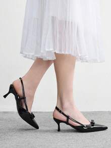 CUCCOO BIZCHIC Sepatu hak tinggi stiletto putih elegan untuk wanita. - Hitam - View 4