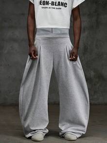 NEON BLANC Quần nỉ nam dáng casual xếp ly thêu họa tiết có túi - Xám - Xem 3