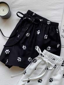 Comfortcana 2 chiếc quần short nữ bằng vải lanh kẻ sọc mới - Nhiều màu - Xem 7