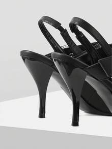Mnmlis Scarpe eleganti da donna con punta affusolata e design con fibbia, tacco alto - nero - Visualizzare 5