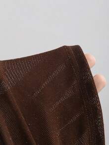 Sweetra 女士复古优雅时尚金属针织扭结下摆不对称无袖棕色吊带背心，适合通勤、休闲穿着、海滩度假、嘉年华等场合。 - 咖啡棕 - 查看 7