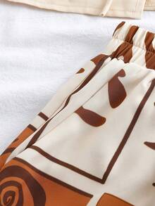 GlowEve 女士新款夏季沙滩度假及通勤休闲无袖短裤两件套，杏色 - 杏色 - 查看 5