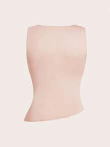 Sweetra 三件套：无袖露肩修身纯色优雅修身吊带背心，适合通勤和日常穿着，大码可选 - 彩色 - 查看 4