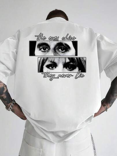 Camiseta de manga corta suelta con estampado de moda para hombres | Diseño exquisito | Imprescindible para el verano | Fácil de combinar, muestra tu estilo, emo, estilo de los 2000