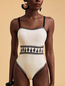 Travachic Women's Floral Print Fashion Spaghetti Strap One-Piece Swimsuit - Multicolor - View 7