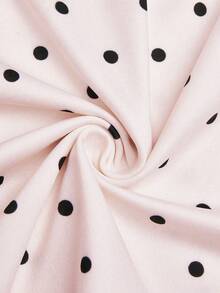 Sweetra 大码复古浪漫波点蝴蝶结抹胸上衣 - 粉色 - 查看 6