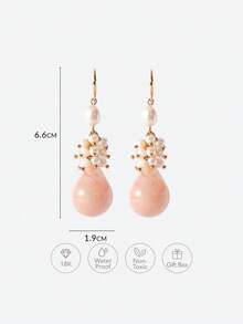Opalesca Women's Jewelry Set,Premium/Elegant/Classy/Dailywear/Minimalist,Pearl/Crystal,18K Gold-Plated,For Mom/Women/Girl/Mother,Summer/Beach/Prom/Party/Holiday/Vacation,Engagement/Wedding/Promise,Bride,Earthy - Yellow Gold - View 8