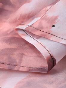 DAZY Women's Elegant Commuter Floral Print Double-Breasted Shirt - Pink - View 4