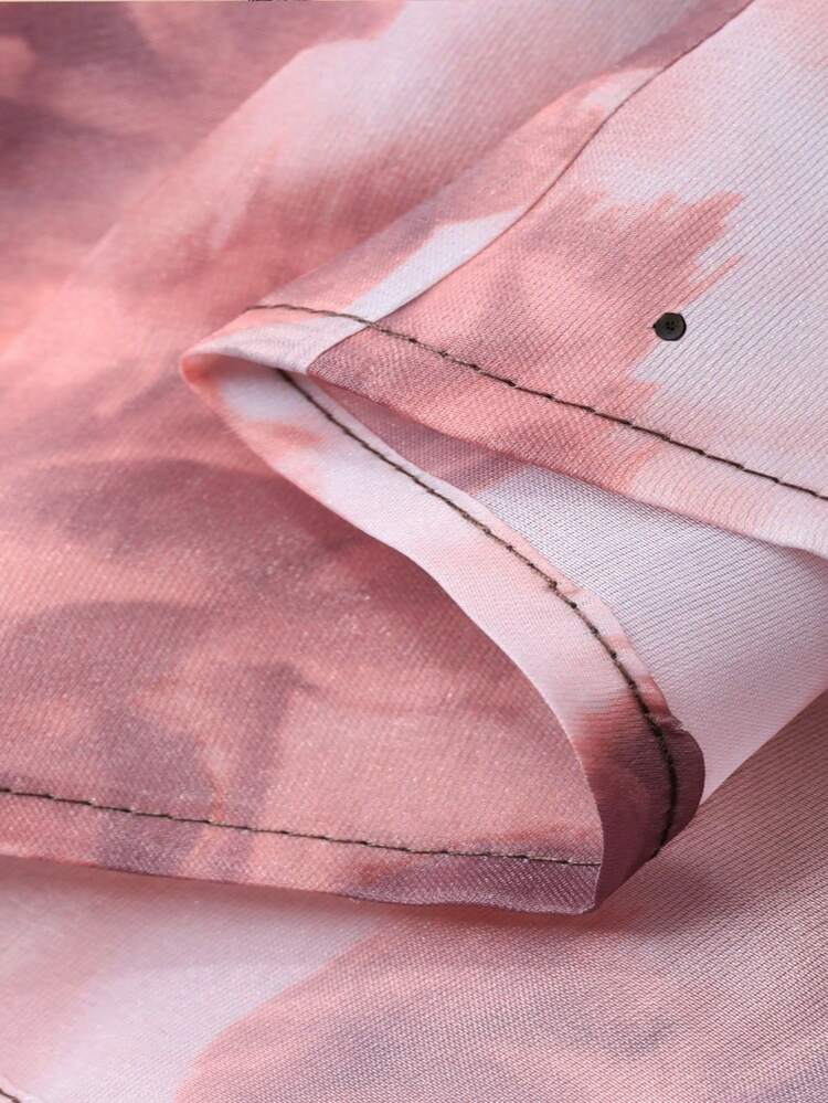 Women's Elegant Commuter Floral Print Double-Breasted Shirt