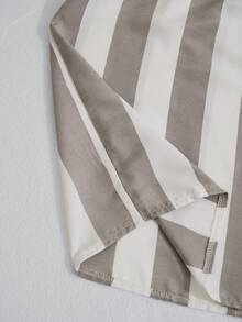 RONVEXI Men's Casual Commuter Striped Short Sleeve Shirt, Summer - Grey - View 7