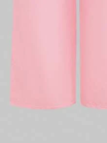 ChillGRL Bộ áo liền quần cho bé gái thời trang và đa năng, kiểu dáng ngọt ngào, thắt eo, chất liệu lưới xuyên thấu, cổ tròn, tay ngắn đính lưới và ngọc trai, có thắt lưng, thanh lịch, phù hợp đi làm, dự tiệc, đám cưới. - Hồng - Xem 6