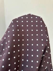 Muchica 大码棕色波点印花抽绳腰宽松裤 - 咖啡棕 - 查看 9