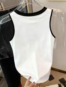 Resyla 女士蝴蝶结印花圆领休闲宽松百搭背心 - 彩色 - 查看 2