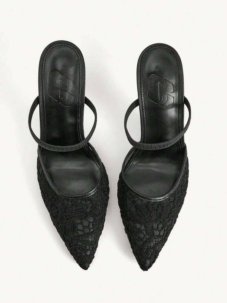 CUCCOO CHICEST Women Shoes Summer And Summer New Mesh Embroidery Pointed Toe Skinny Heel High Heel Elegant Sexy Mesh Women's High Heel Shoes Sticking Heel Foot Strap Closed Toe High Heel Slippers Elegant Sexy Afternoon Tea Party Hunliji Versatile Wear Summer Shoes Wedding Shoes Bride Shoes