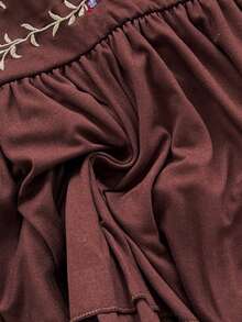 Soleia 女士时尚亮片装饰吊带背心和刺绣迷你裙两件套，夏季 - 棕色 - 查看 7