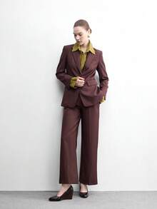 CUCCOO BIZCHIC Giày cao gót đế xuồng bằng da bóng họa tiết da cá sấu màu nâu, kiểu dáng retro thời trang và đa năng, thích hợp cho việc đi làm vào mùa xuân. - Cá sấu nâu - Xem 6