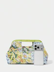 SHECARRY Túi xách nữ, ví cầm tay nữ, họa tiết hoa và cây cỏ đính sequin, thời trang, thanh lịch, đơn giản, cá tính, đa năng, thích hợp cho đi biển, kỳ nghỉ, du lịch, mùa hè, ven biển, tiệc bãi biển, hẹn hò, hàng ngày, mua sắm, trà chiều, túi đi biển (Họa tiết ngẫu nhiên). - màu xanh lá - Xem 5