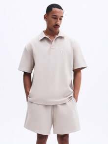 SUMWON Men's Knitted Textured Drawstring Elastic Waist Casual Summer Shorts - White - View 1