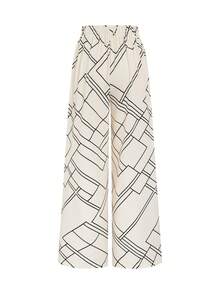 GlowEve Women's High Waist Geometric Pattern Wide Leg Loose Elegant Pants - Multicolor - View 4